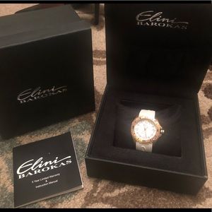Elini Barokas Women’s White & Rose Gold Watch